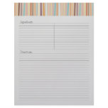 Retro Stripes Recipe Letterhead