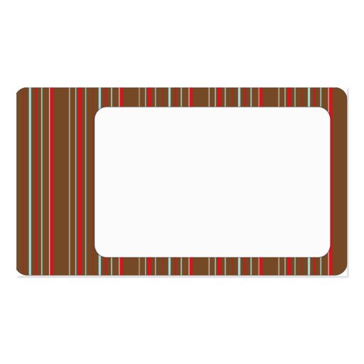 Retro Stripes Rounded Frame Business Card (back side)