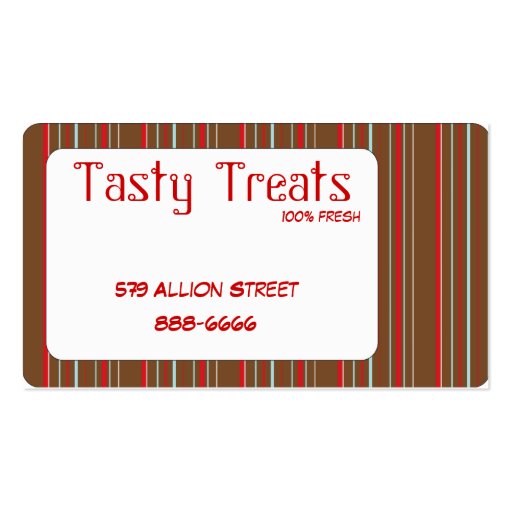Retro Stripes Rounded Frame Business Card (front side)