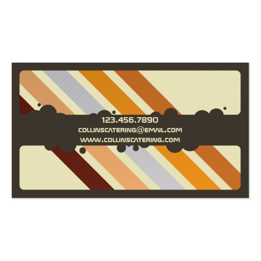 Retro Stripes - Style 4 Business Card Template (back side)