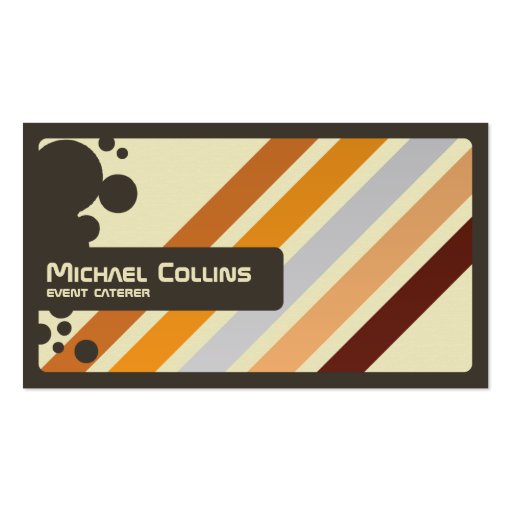 Retro Stripes - Style 4 Business Card Template (front side)