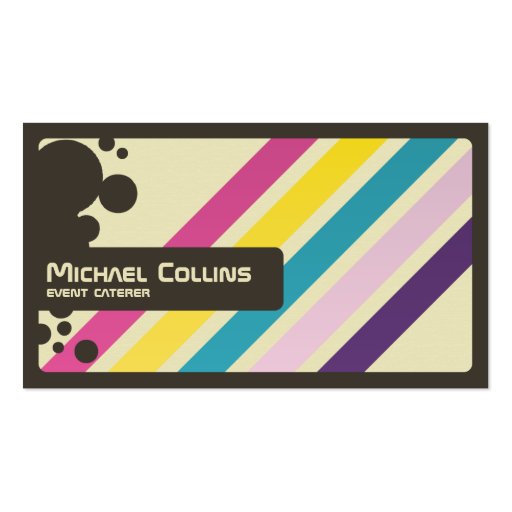 Retro Stripes - Style 6 Business Cards (front side)