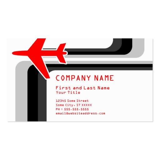 retro stripes travel business card template (front side)