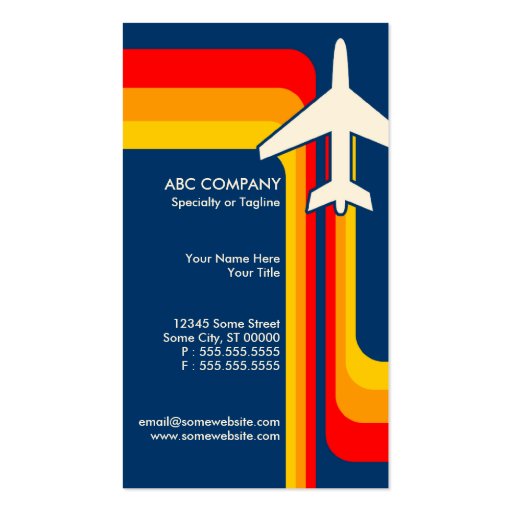 retro stripes travel business card templates (front side)