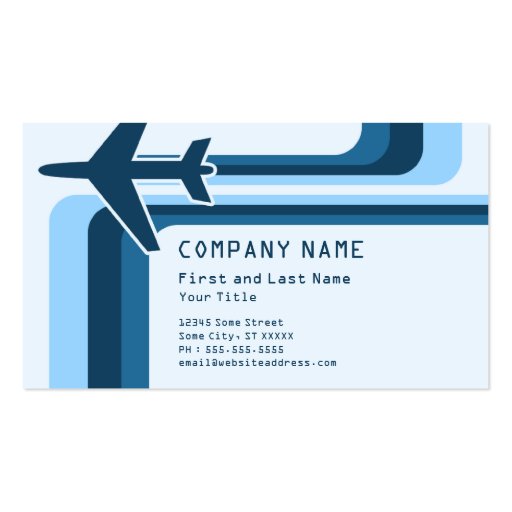 retro stripes travel business cards (front side)