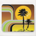 Retro Stripes Tropical Holiday Mousepad