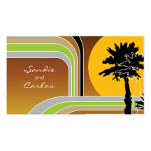 Retro Stripes Tropical Holiday Place Card / Gift / Business Card Template