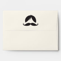 Retro stripes wig and mustache envelope