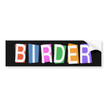 Retro-style Birder Bumper Sticker
