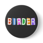 Retro-style Birder Buttons