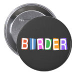 Retro-style Birder Round Button