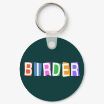 Retro-style Birder keychains