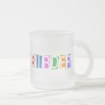 Retro-style Birder Frosted Glass Mug