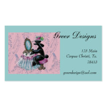 Retro Style Black Poodle Boudoir Business Cards