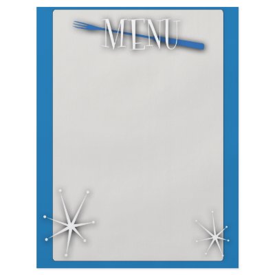 retro style blank menu