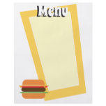 Retro style Burger themed blank menu Personalised Flyer