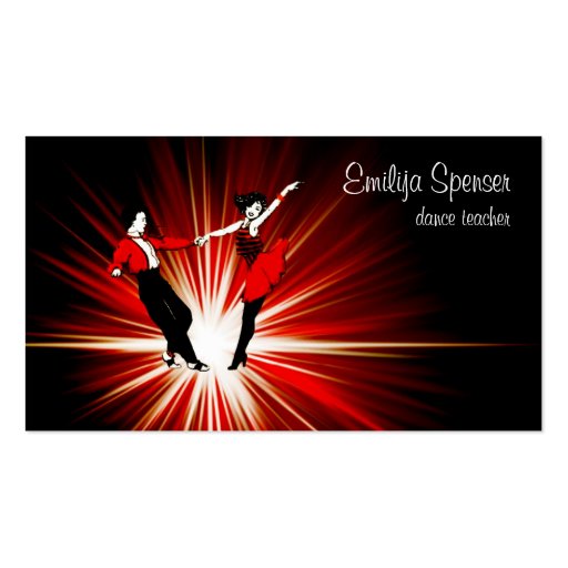 Retro Style Dance Studio Business Card (front side)