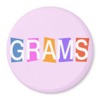 Retro-style Grams Round Magnet