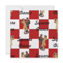 Retro Style Invitation Red White Checked Sq Dance