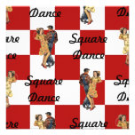 Retro Style Invitation Red White Checked Sq Dance