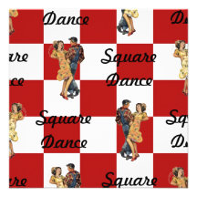 Retro Style Invitation Red White Checked Sq Dance
