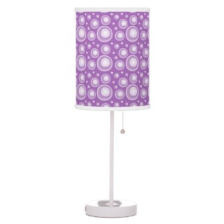 Retro Style Lavender Polka Dots Table Lamps