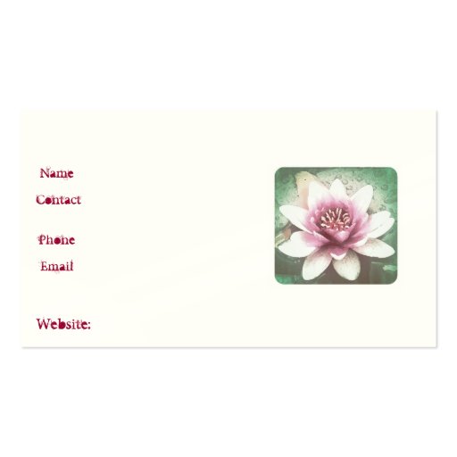 RETRO STYLE "LOTUS" BUSINESS CARD (back side)