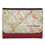 Retro Style Passport Stamps Personalized Gift Wallet For Women