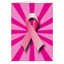 RETRO STYLE PINK RIBBON GREETING CARDS