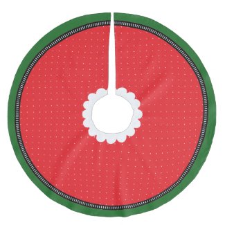 Retro Style Polka Dot Holiday Cheer Tree Skirt