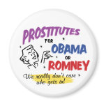 Retro Style Prostitutes For Obama or Romney Magnet magnets