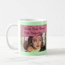 Retro Style Rainy Days & Pink Umbrellas Mug mugs