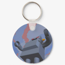 Retro Style Robot 2 Keychain by MDKgraphics Retro Style Robot 2 Keychain