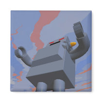 Retro Style Robot 2 Magnet by MDKgraphics Retro Style Robot 2 Magnet