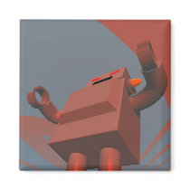 Retro Style Robot 3 Magnet by MDKgraphics Retro Style Robot 3 Magnet