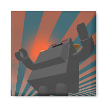 Retro Style Robot 4 Magnet by MDKgraphics Retro Style Robot 4 Magnet