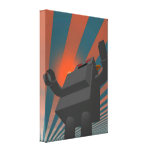 Retro Style Robot 4 Stretched Canvas Print