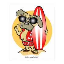 Retro Style Surfin' Pugs Posters and Prints by designsbydandy Retro Style Surfin' Pugs Posters and Prints