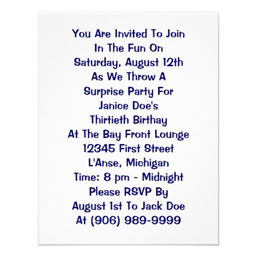 Retro Style Surprise Party Invitations balloon gal