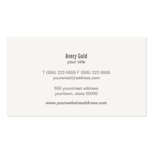 Retro Stylist Gold Circle and Wood Grain Look Hip Business Card Template (back side)