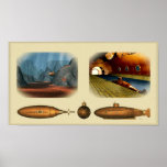 retro submarine posters