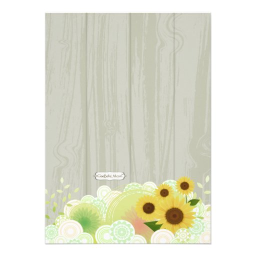 Retro Sunflower Formal Wedding Invitation