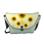 Retro Sunflower Garden Rickshaw Messenger Bag