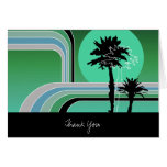Retro Sunset Tropical Palm Trees Wedding Thank You cards
