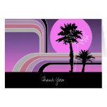 Retro Sunset Tropical Palm Trees Wedding Thank You cards