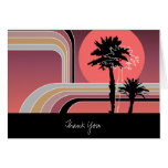 Retro Sunset Tropical Palm Trees Wedding Thank You cards