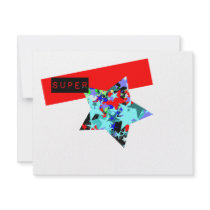 Retro Superstar In Day-Glo invitations