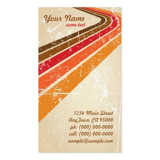 Retro Surfer Stripes Business Card (front side)