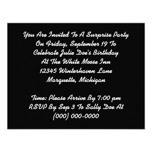 Retro Surprise Party Gal Birthday Cake Invitations