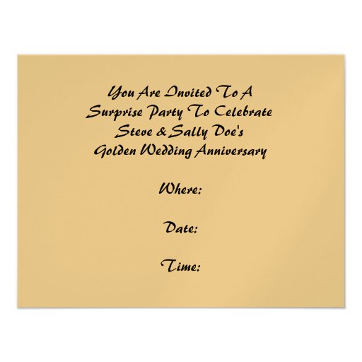 Retro Surprise Party Golden Anniversary Invites
